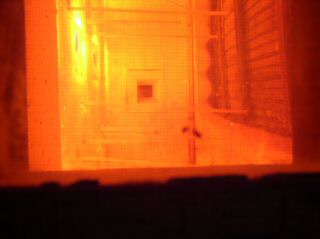 Fire/smoke damper in heat chamber in UL laboratory